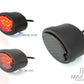 Classic Matte Black Metal Oval Smoked Lens LED Stop / Tail Lights - Pair
