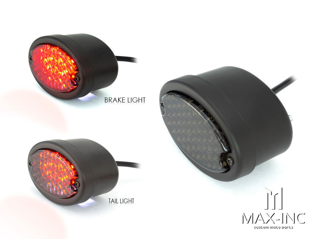 Pares De Intermitentes LED Mini Para Moto - Lentes Ahumadas (smoked), Carcasa Negra, Luz Naranja, 12V - Ideal Para Customización