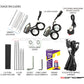 Chrome Aluminum Bullet Spot / Fog Lights + Complete Wiring Kit + Fork Clamps - 52/53mm