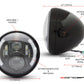 7.7" Gloss Black Metal LED Headlight - 60W 3000LM, DRL+Turn Signals, H4, 6000K