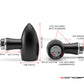 MAX LADZ Black CNC Machined Alum Mini Rear LED Indicators / Turn Signals + Running Lights - Red