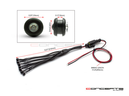 Red DIY Universal Fender Mount LED Auxiliary Light Set - 14 Piece