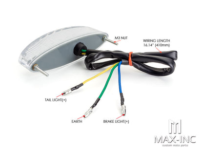 Universal Oval LED Stop / Tail Light - Clear Lens