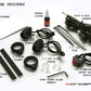 Matte Black Aluminium Bullet Spot / Fog Lights + Complete Wiring Kit + Fork Clamps - 58/59mm