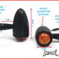 Black Aluminium Torpedo LED Turn Signals / Indicators - Orange Lense