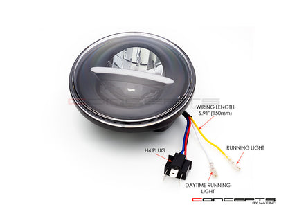 5.75" Black Classic / Modern LED Headlight Insert