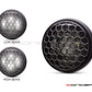 7.7" Matte Black + Contrast Multi Projector LED Headlight + Honeycomb Grill Cover-Ligth Display