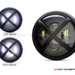 7.7" Matte Black Multi Projector LED Headlight + X-Rally Grill Cover-Light Display