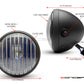 7.7" Matte Black Metal Headlight + Contrast Cut Vent Grill - 12v / H4 / 55w