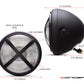 7.7" Matte Black Halogen Headlight + X-Rally Grill Cover for Off-Road Vehicles