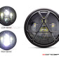7.7" Matte Black + Contrast Multi Projector LED Headlight + Anarchy Grill Cover - Light Display