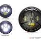 7.7" Matte Black + Contrast Multi Projector LED Headlight + Tri-Bolt Grill Cover-Light Display