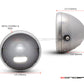 7.7 Inch Raw Metal Headlight Housing & Bezel Combo - Universal Motorcycle Headlamp