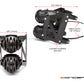 Max Dual Stacked Streetfighter Motorcycle Headlight – Universal Adjustable Brackets (32-59mm), High/Low Beam & Side Light, ABS Grille
