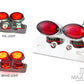 Universal Double Cat Eye Chrome LED Stop / Tail Light - Red Lens