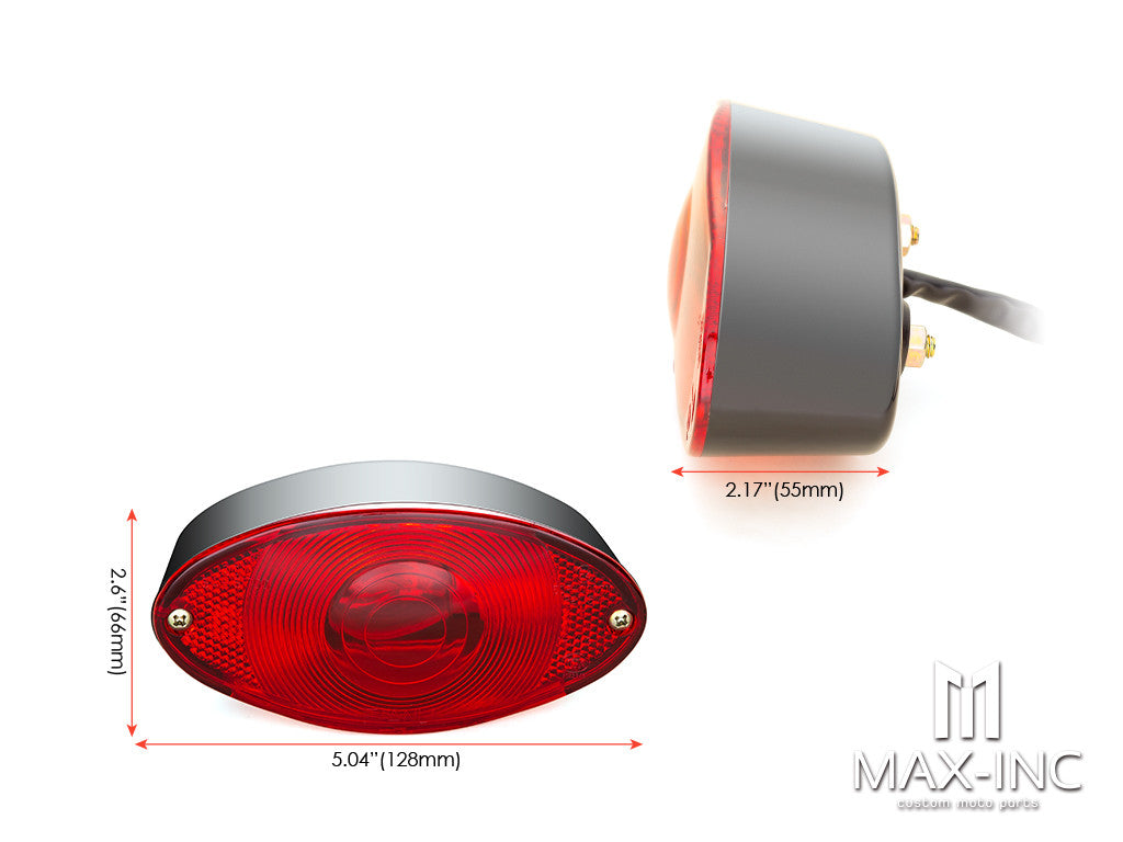 Universal Custom Black Oval Stop / Tail Light - Bulb Type