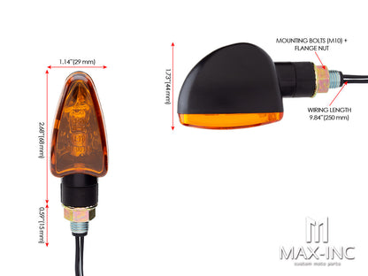 Black Mini Czar LED Turn Signals / Indicators - Bulb Type - Emarked