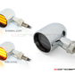 MAX "DERBY" Chrome + Black CNC Machined Alum Classic Mini LED Indicators / Turn Signals