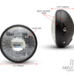 7.7" Matte Black Shorty Metal Headlight - Classic 55W Sealed Beam, 12V Low/High, All-Metal Housing