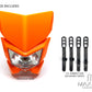 Orange Beasty Universal Supermoto Headlight Mask - 12v/35w