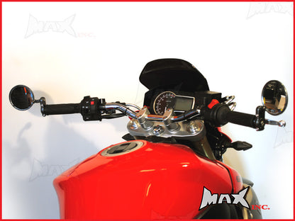 Pair Of Carbon Pattern Round Bar End Mirrors