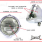 5.5 INCH Polished Aluminium Vintage Style Bottom Mount Headlight - 12v / 35w