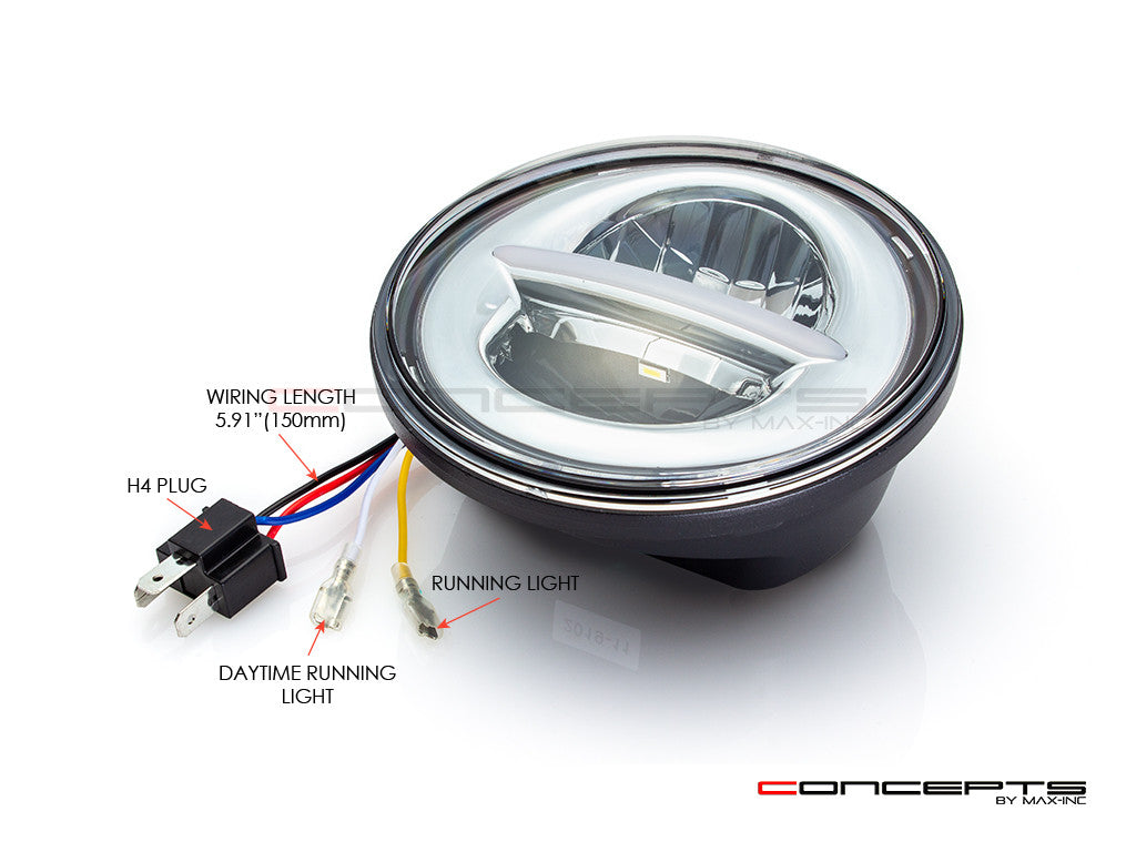 Led Headlight Insert Chrome LED Headlight Insert | 45W 4-Function | Harley 1965-2016