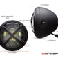 7.7" Matte Black Multi Projector LED Headlight + X-Rally Grill Cover-Size