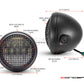 7.7" Matte Black Universal Classic Metal Multi Projector LED Headlight + Mesh Grill - 12v / 75w
