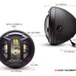 7.7" Matte Black Multi Projector LED Headlight + Armour Cover-Size