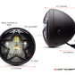 7.7" Matte Black Multi Projector LED Headlight + Big Star Grill Cover-Size