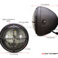 7.7" Matte Black + Contrast Multi Projector LED Headlight + Cross Hairs Grill Cover-Size