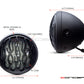 7.7" Matte Black Multi Projector LED Headlight +Flame Grill Cover-Size