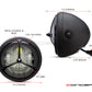 7.7" Matte Black Multi Projector LED Headlight + Tri-Benz Grill Cover-Size
