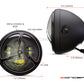 7.7" Matte Black + Contrast Multi Projector LED Headlight + Tri-Bolt Grill Cover-Size