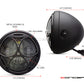 7.7" Matte Black + Contrast Multi Projector LED Headlight + Tri-Maltese Grill Cover-Size