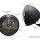 7.7" Matte Black + Contrast Multi Projector LED Headlight + Tri-Pro Grill Cover-Size