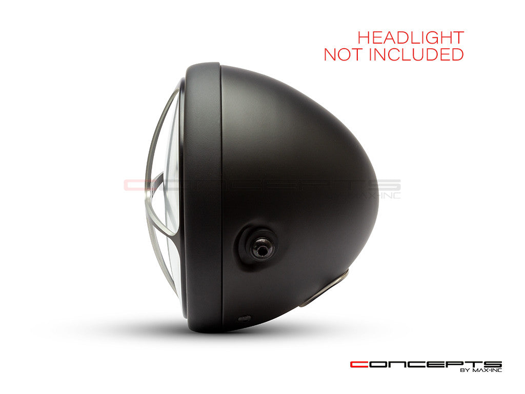 Cross Design 7" Black + Contrast Cut CNC Aluminum Headlight Guard Cover