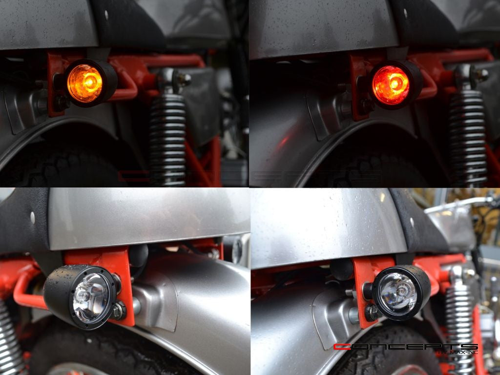 Black CNC Machined Billet Alum Classic Integrated LED Stop / Tail Lights + Turn Signals