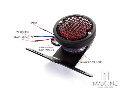 Matte Black Mesh Grill Metal LED Stop / Tail Light