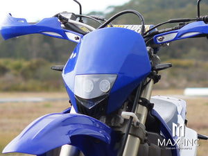 Blue Stealth Supermoto LED Headlight Mask - 20W Fork Mount