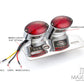 Universal Double Cat Eye Chrome LED Stop / Tail Light - Red Lens