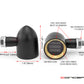 MAX "DERBY" Black + Brass CNC Machined Alum Classic Mini LED Indicators / Turn Signals