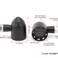 MAX "DERBY" Black + Contrast CNC Machined Alum Classic Mini LED Indicators / Turn Signals