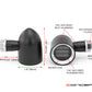 MAX "DERBY" Black + Natural CNC Machined Alum Classic Mini LED Indicators / Turn Signals