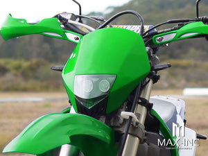 Green Stealth Supermoto LED Headlight Mask - 20W Fork Mount