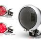 Matte Black + Chrome Mini Bates LED Stop / Tail Light - Smoked Lens