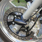 Matte black motorcycle fork-mounted LED lights