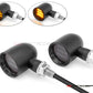 MAX "DERBY" Black CNC Machined Alum Classic Mini LED Indicators / Turn Signals