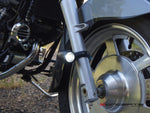 Matte black LED motorcycle spot fog light kit with fork clamps